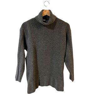 Vintage Country Shop Turtleneck Cashmere Sweater L Grey Old Money Quiet Luxury